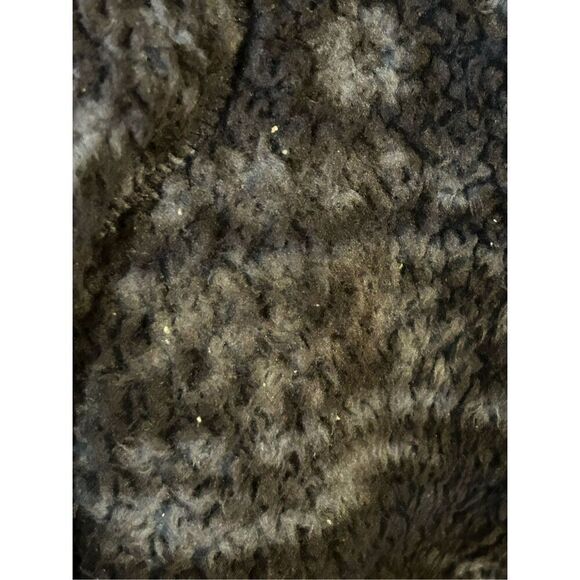 Alpine Sherpa Pullover Jacket Quarter Zip Navy Print Long Sleeve Fuzzy Medium (0 - Picture 7 of 9